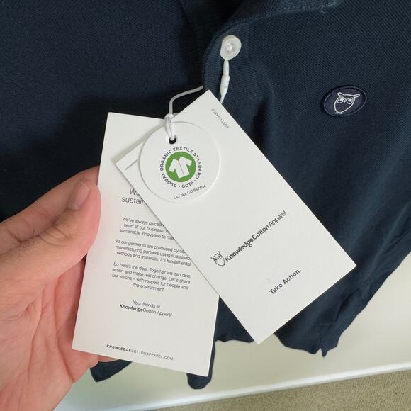 Knowledge Cotton Apparel ToKe Badge Polo Shirt US Men's M - Picture 8 of 9